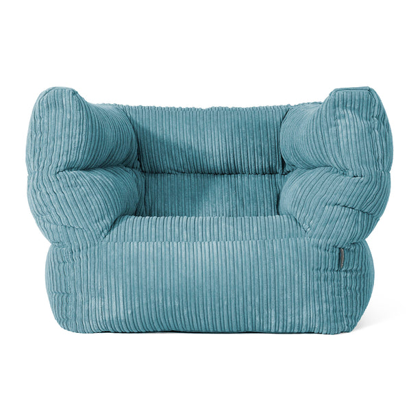 Louis Armchair Bean Bag - Cord Aegean Blue 01