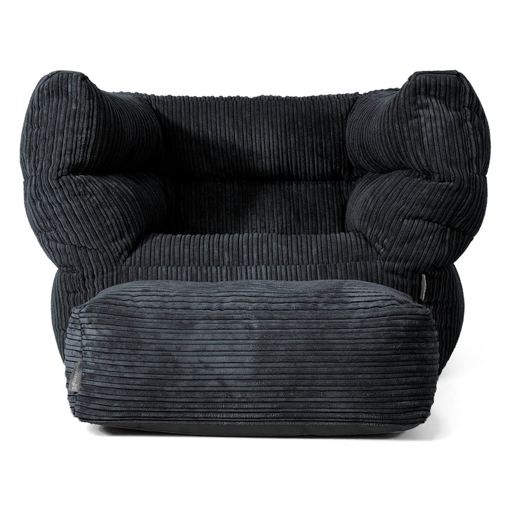 Louis Armchair Bean Bag - Cord Black 02