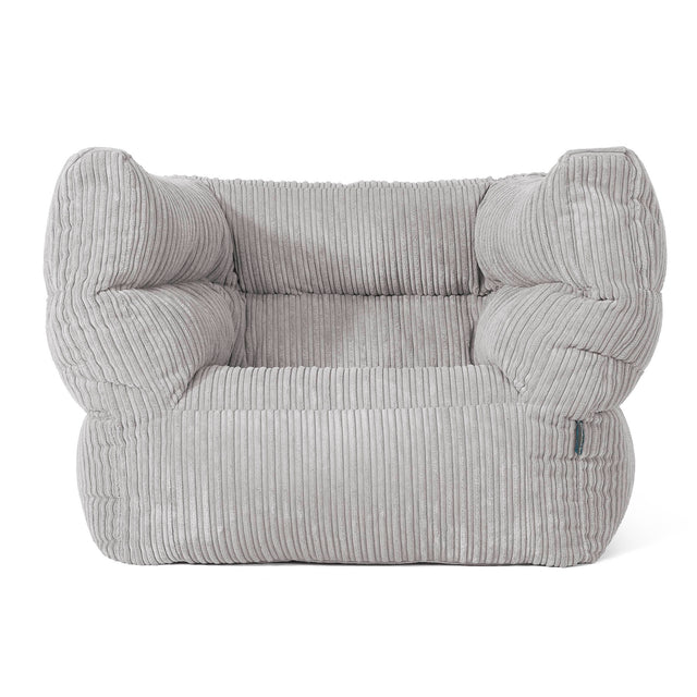 Louis Armchair Bean Bag - Cord Silver Grey 01
