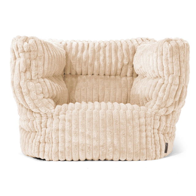 Louis Armchair Bean Bag - Ultra Plush Cord Cream 01