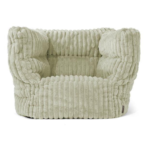 Louis Armchair Bean Bag - Ultra Plush Cord Sage Green 01