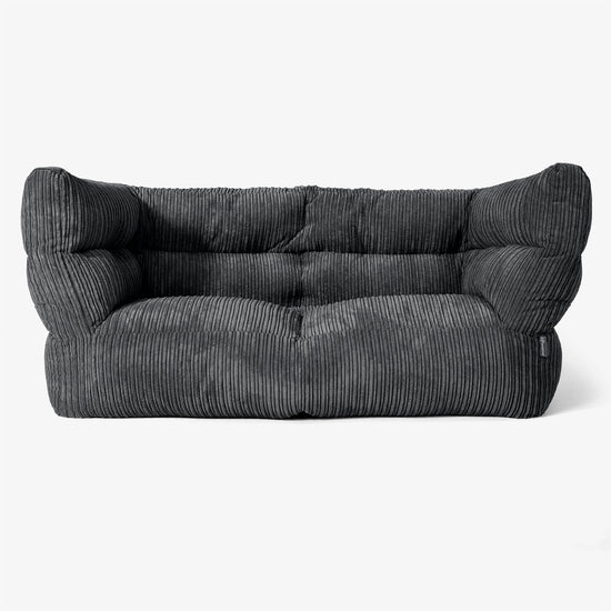 The 2 Seater Albert Sofa Bean Bag 2.0 - Cord Black 01