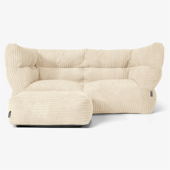 The 2 Seater Albert Sofa Bean Bag 2.0 - Cord Cream 02