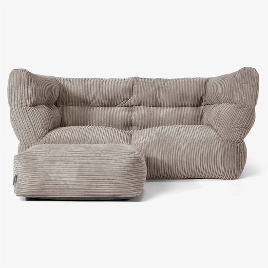 The 2 Seater Albert Sofa Bean Bag 2.0 - Cord Dovetail Grey 02