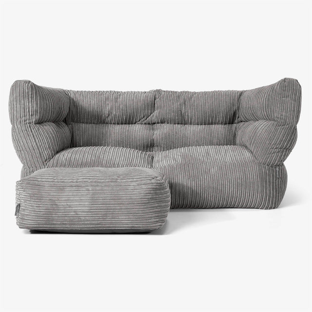 The 2 Seater Albert Sofa Bean Bag 2.0 - Cord Graphite Grey