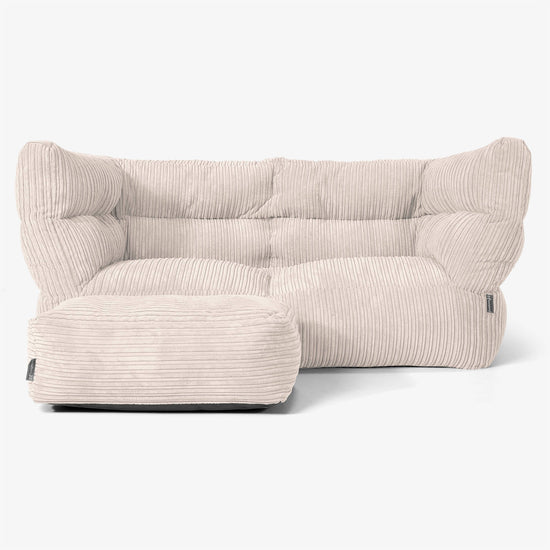The 2 Seater Albert Sofa Bean Bag 2.0 - Cord Ivory 02