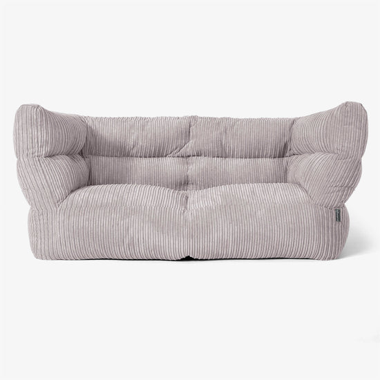 The 2 Seater Albert Sofa Bean Bag 2.0 - Cord Silver Grey 01