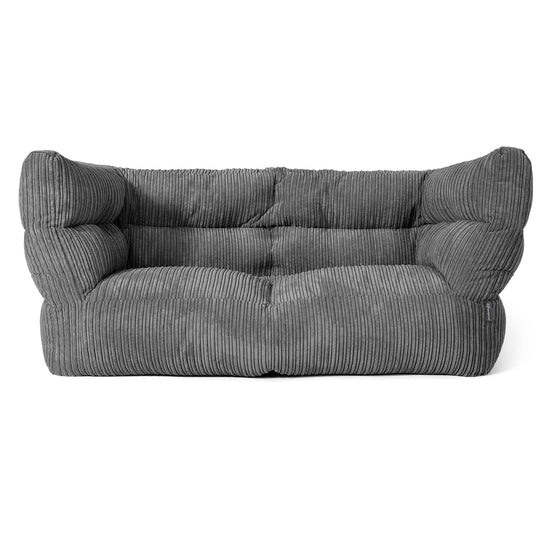 The 2 Seater Albert Sofa Bean Bag 2.0 - Cord Slate Grey 01
