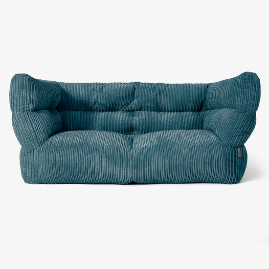 The 2 Seater Albert Sofa Bean Bag 2.0 - Cord Teal Blue 01