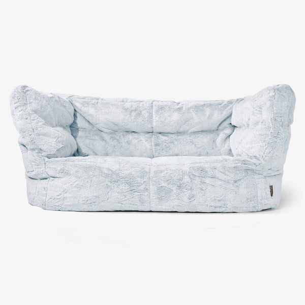 The 2 Seater Albert Sofa Bean Bag 2.0 - Fluffy Faux Fur Rabbit Dusty Blue 01