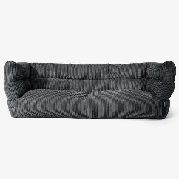 The 3 Seater Albert Sofa Bean Bag 2.0 - Cord Black
