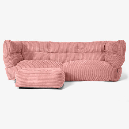 The 3 Seater Albert Sofa Bean Bag 2.0 - Cord Peach 02