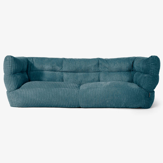 The 3 Seater Albert Sofa Bean Bag 2.0 - Cord Teal Blue 01