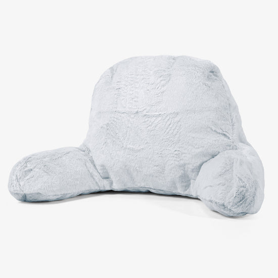 High Back Support Cuddle Cushion - Faux Rabbit Fur Dusty Blue 01