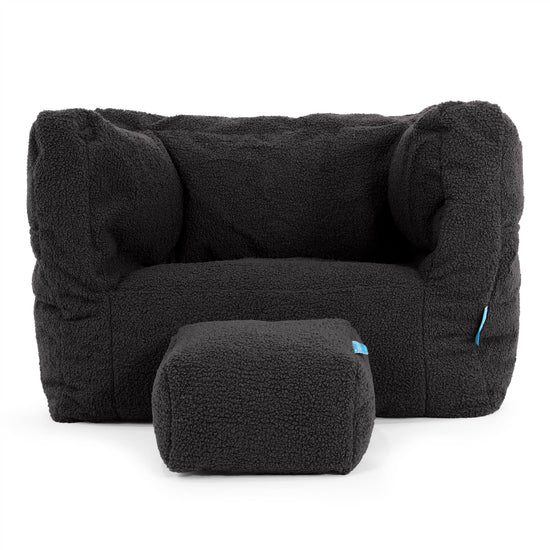 Albert Children's Bean Bag Armchair 1-5 yr - Boucle Graphite Grey 03