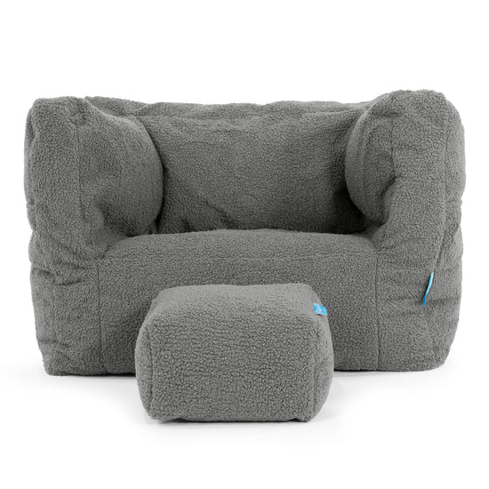 Albert Children's Bean Bag Armchair 1-5 yr - Boucle Grey 03