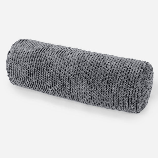 Bolster Scatter Cushion Cover 20 x 55cm - Pom Pom Black 01
