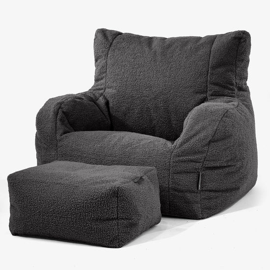 Josephine Bean Bag Armchair - Boucle Graphite Grey 02