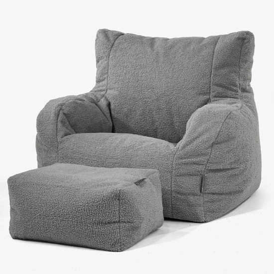 Josephine Bean Bag Armchair - Boucle Grey 02