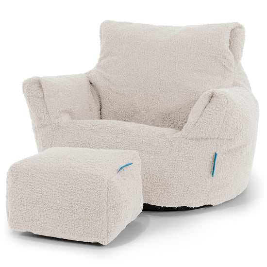 Kids Armchair Bean Bag for Toddlers 1-3 yr - Boucle Ivory 02