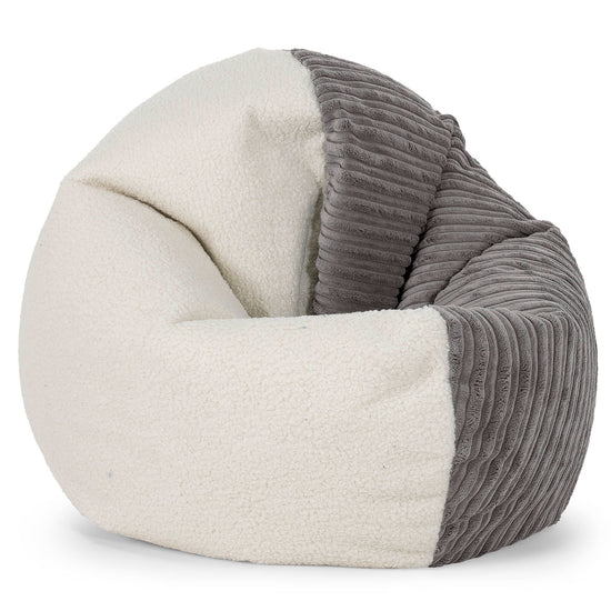 Flexforma Adult Bean Bag Chair - Boucle & Cord Graphite Grey 01