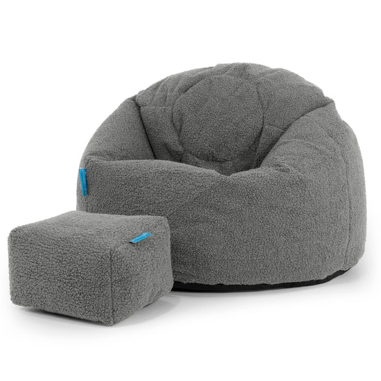 Classic Kids Bean Bag Chair 1-5 yr - Boucle Grey 02