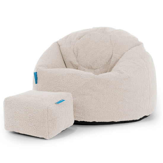 Classic Kids Bean Bag Chair 1-5 yr - Boucle Ivory 02