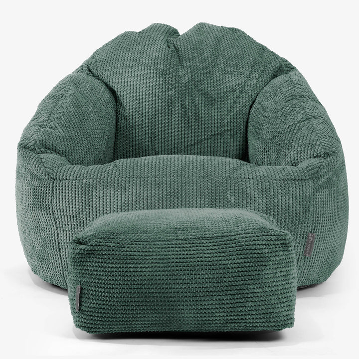 Bubble Bean Bag Chair - Pom Pom Emerald Green 02