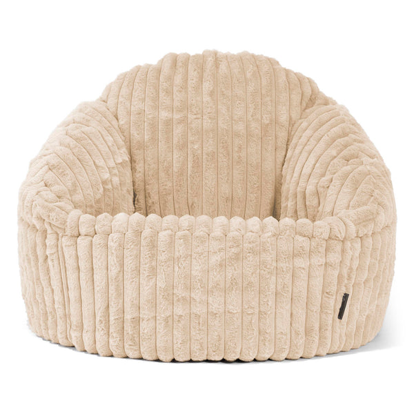 Bubble Bean Bag Chair - Ultra Plush Cord Cream 01