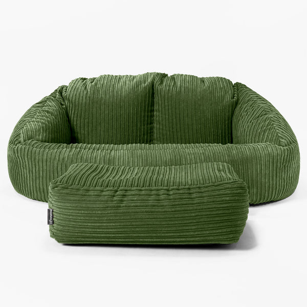 Bubble Sofa Bean Bag - Cord Forest Green 01