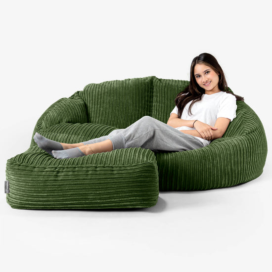 Bubble Sofa Bean Bag - Cord Forest Green 03