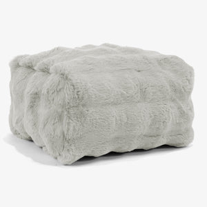 Small Footstool - Bubble Faux Fur Sage Green
