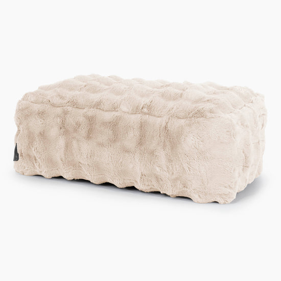 Large Footstool - Bubble Faux Fur Cream 01
