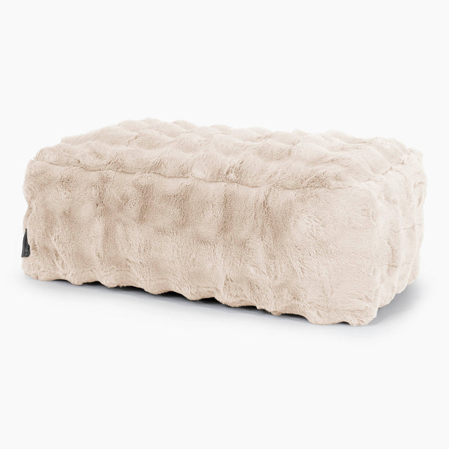 Large Footstool - Bubble Faux Fur Cream 01