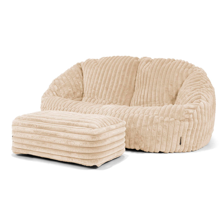 Bubble Sofa Bean Bag - Ultra Plush Cord Cream 03