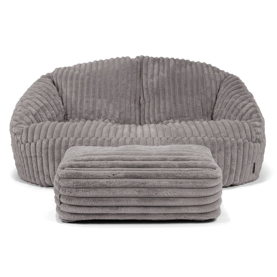 Bubble Sofa Bean Bag - Ultra Plush Cord Grey 02