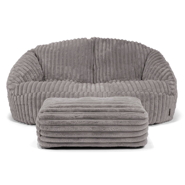 Bubble Sofa Bean Bag - Ultra Plush Cord Grey 02