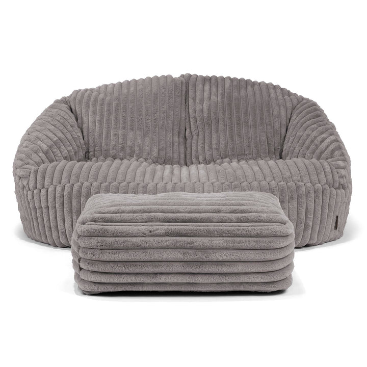 Bubble Sofa Bean Bag - Ultra Plush Cord Grey 02