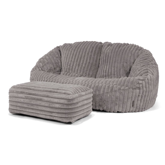 Bubble Sofa Bean Bag - Ultra Plush Cord Grey 03