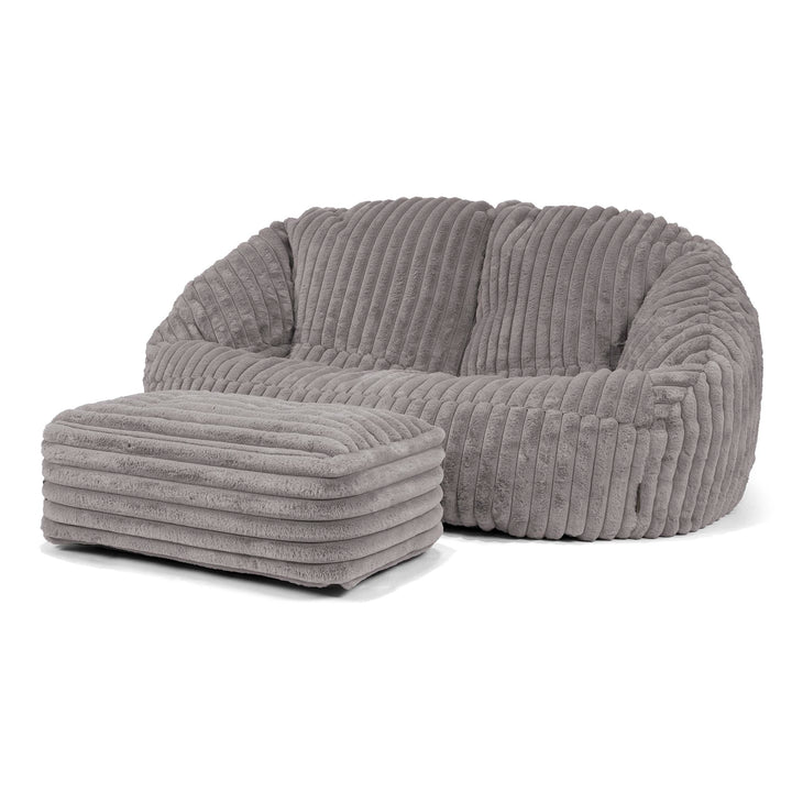 Bubble Sofa Bean Bag - Ultra Plush Cord Grey 03