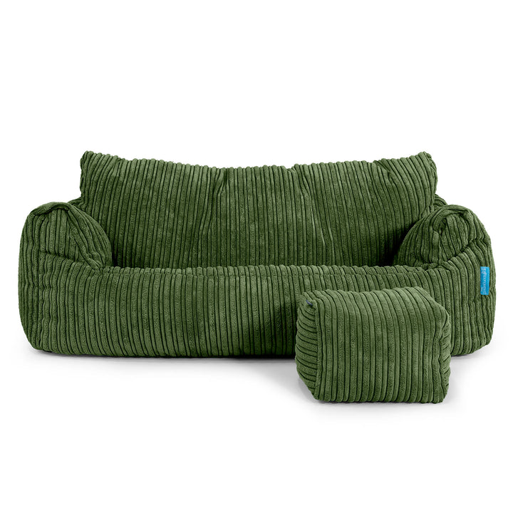 Josephine Children's Sofa Bean Bag 1-5 yr - Cord Forest Green 02