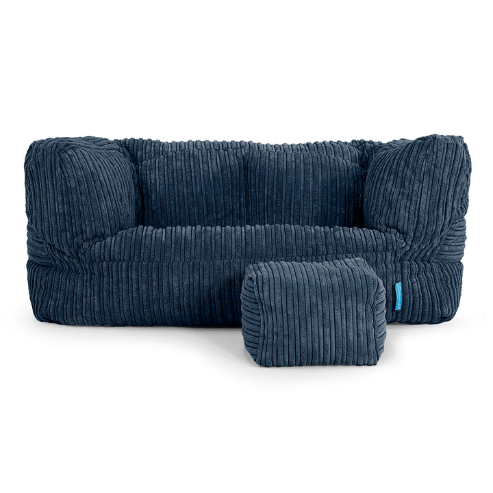 Albert Kids Sofa Bean Bag 2-6 yr - Cord Navy Blue 02