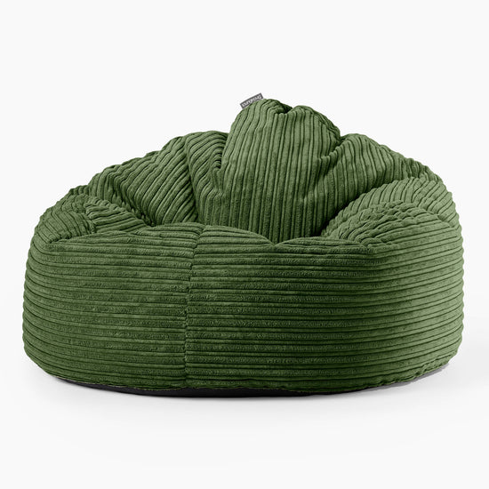 Archi Bean Bag Chair - Cord Forest Green 01