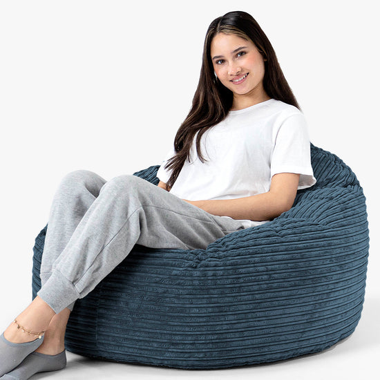 Archi Bean Bag Chair - Cord Navy Blue 02