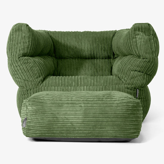 Albert Bean Bag Armchair 2.0 - Cord Forest Green 02