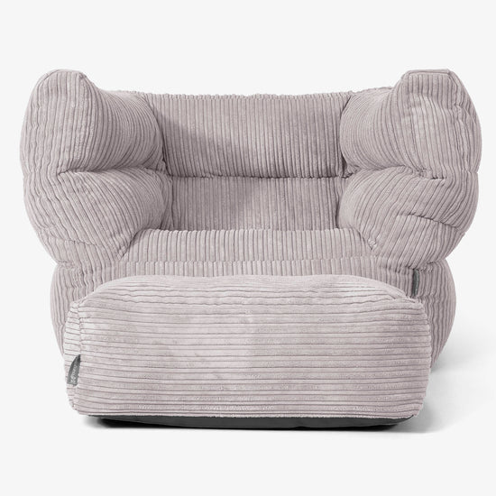 Albert Bean Bag Armchair 2.0 - Cord Silver Grey 02