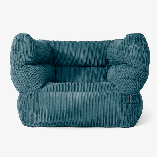 Albert Bean Bag Armchair 2.0 - Cord Teal Blue 01