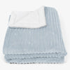 Large Sherpa Throw / Blanket 140 x 200cm - Cord Baby Blue 01