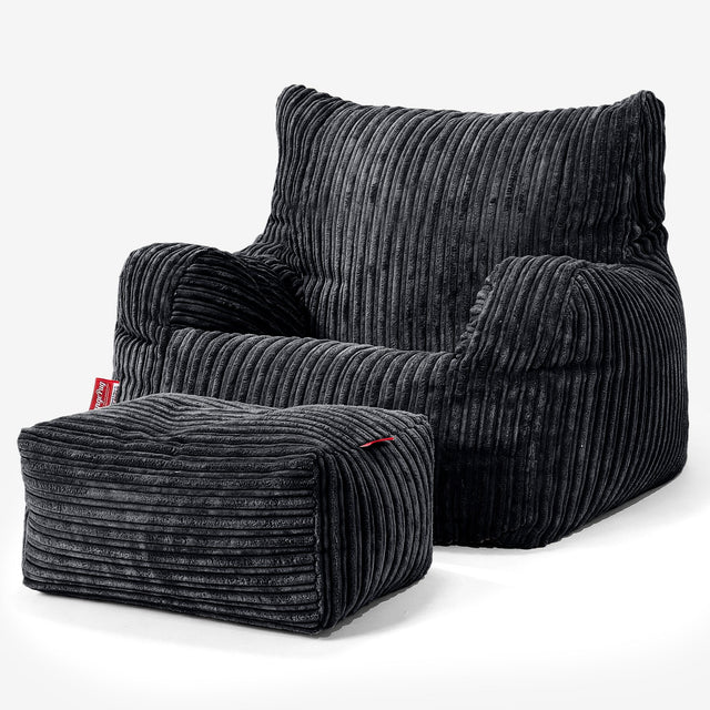Josephine Bean Bag Armchair - Cord Black