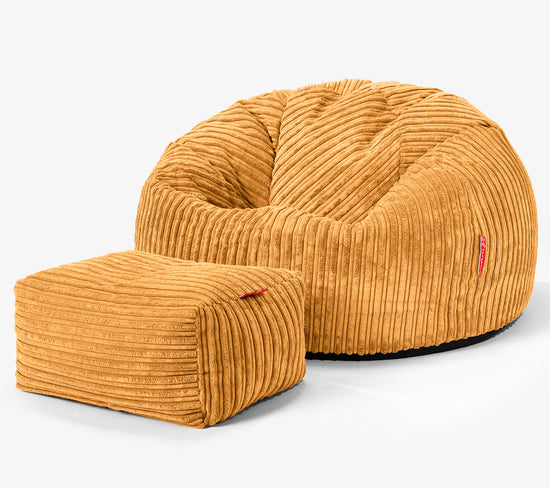 Classic Bean Bag Chair - Cord Golden Honey 02